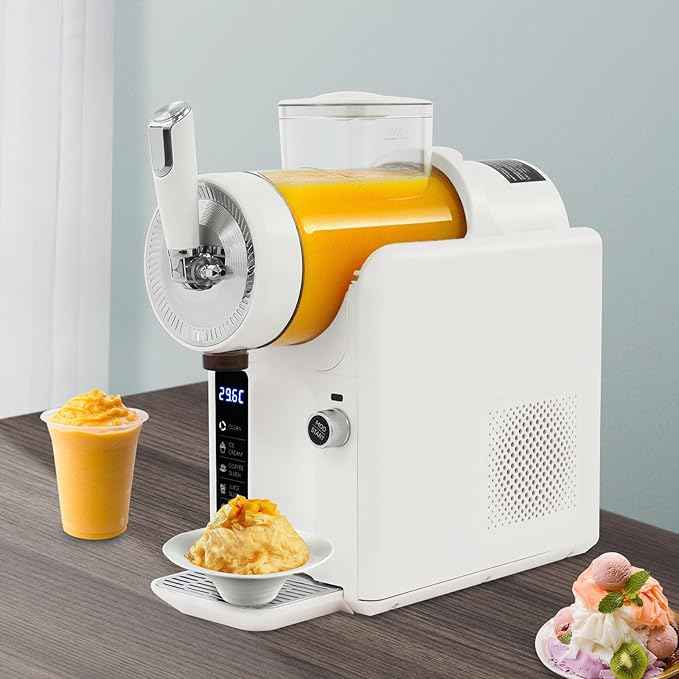 Slushie Machine, 185W Commercial Grade Frozen Drink Maker with 5 Modes + Self-Cleaning, 0.48Gal Capacity for Milkshakes Ice Cream Slushies, Home Party Restaurant Bar Use (Beige)