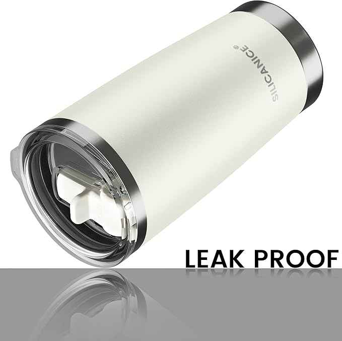 20oz Hygienic Insulated Tumbler — 100% Leakproof Lid with Removable Spout & Straw, Reinforced Vacuum-Protection Base, Cup Holder Friendly, for Iced Coffee, Smoothie/Water on the Go - Cream
