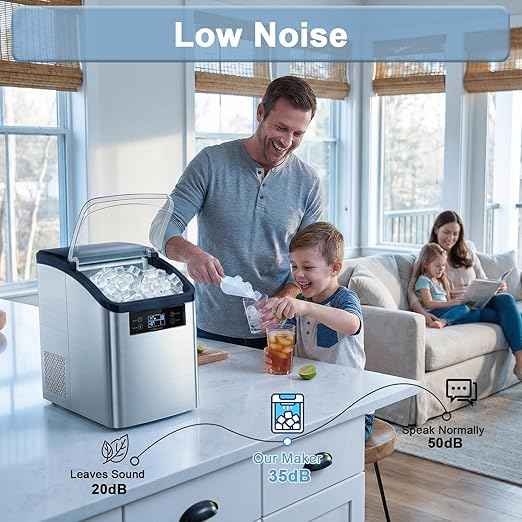 Waleaf 44LBS/24H Countertop Nugget Ice Makers with Timer, 24PCS Ice Cubes Ready in 6 Mins,Portable Auto-Cleaning Ice Maker Machine with 2L Water Tank, for Home Kitchen Camping RV