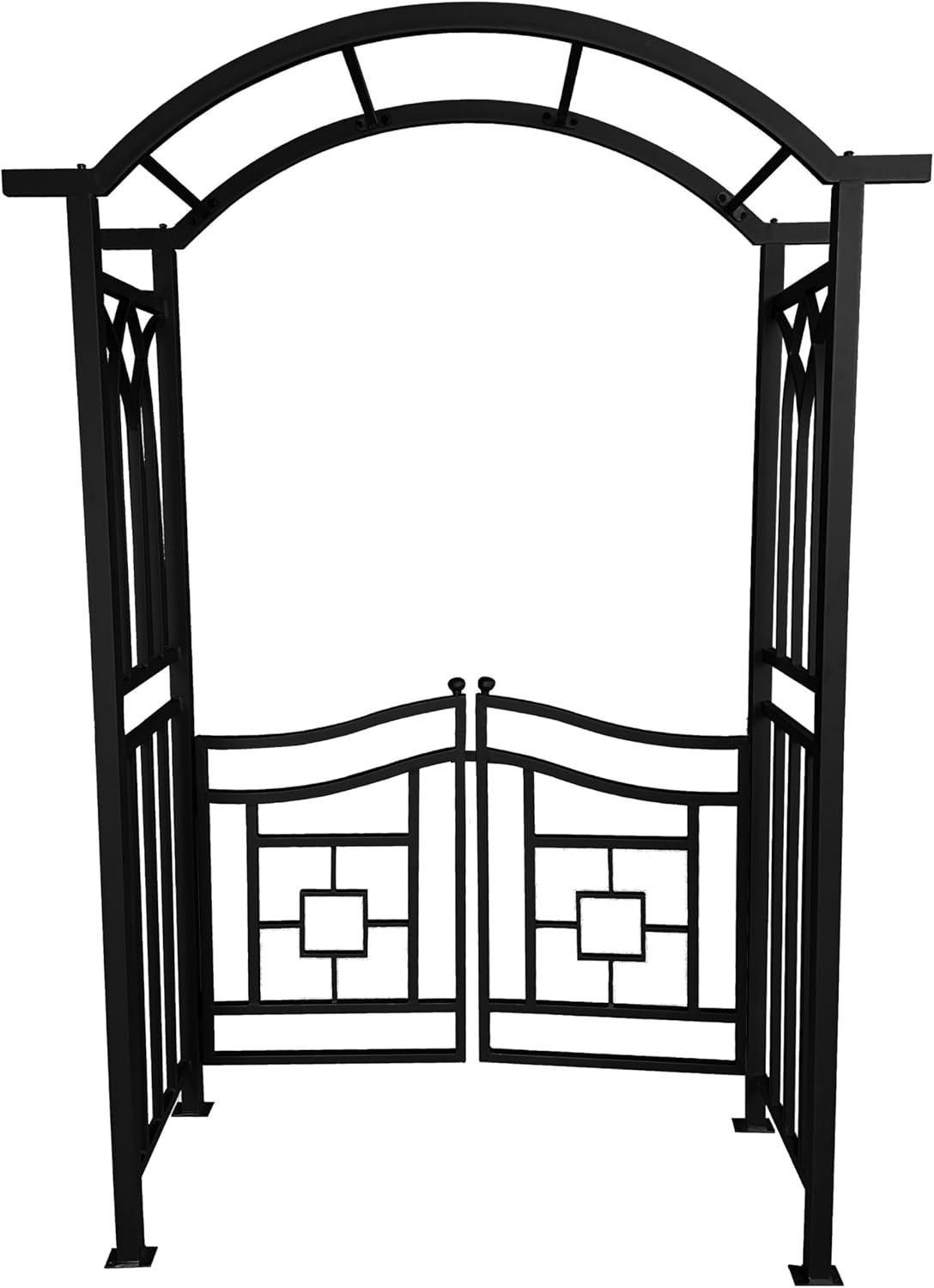 Black Aluminum Garden Arbor Arch with Gate
