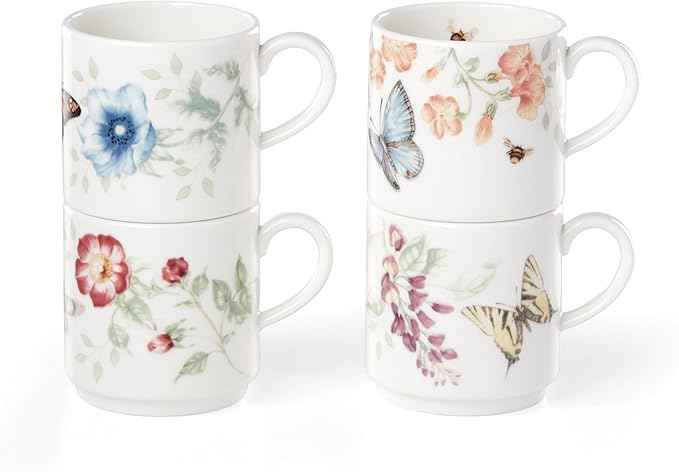 Lenox 890451 Butterfly Meadow 4-Piece Stacking Mug Set
