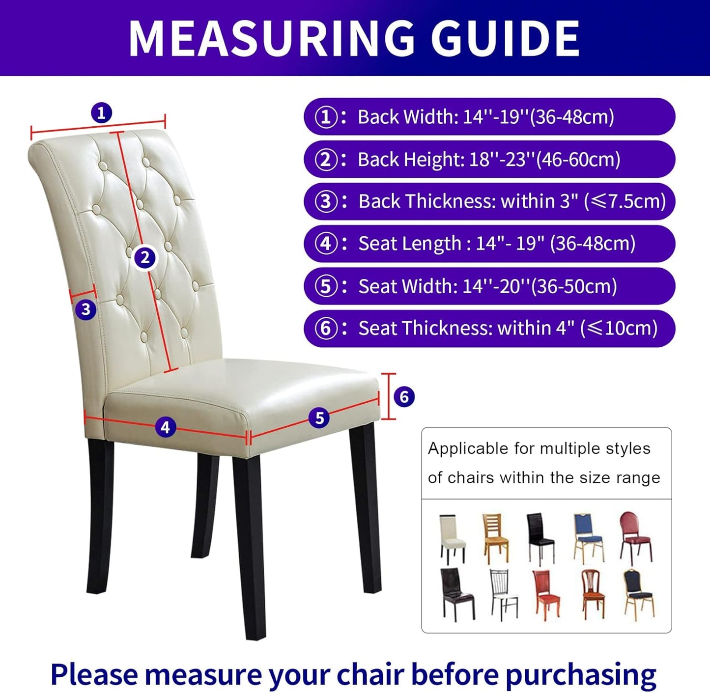 Howhic Stretch Chair Covers for Dining Room Set of 8, Removable Washable Dining Room Chair Covers, Dining Chair Slipcovers Seat Protectors, Great Decor for Home and Banquet (Ivory, 8 Pack)