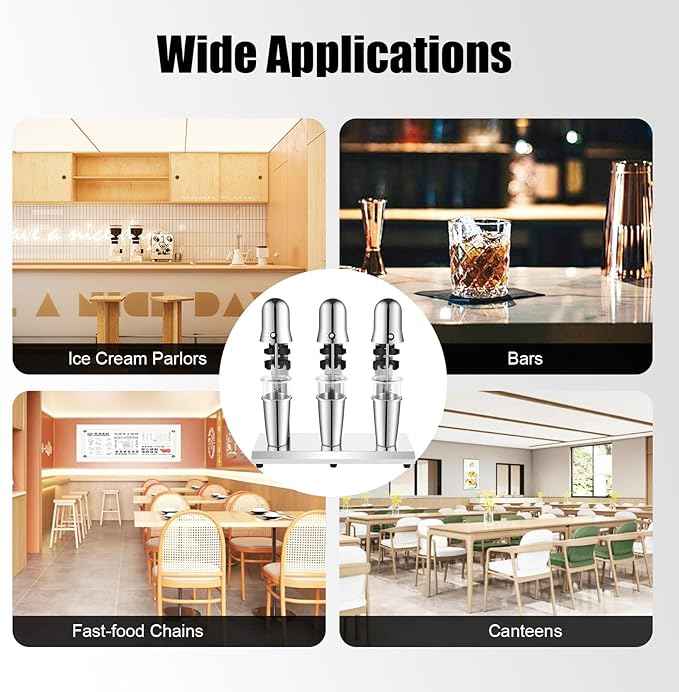 Electric Milkshake Maker, 3 Heads Commercial Milkshake Mixer with 8 Anti-Slip Feet & Powerful Motor Stainless Steel Milk Shake Machine for Beverage Store Cafe Ice Cream Parlor Teahouse Hotel Bar Etc