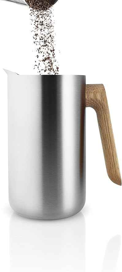 Eva Solo | Nordic Kitchen French Press Coffee Maker 34 oz | Thermo cafetiére Stainless Steel Vacuum Jug with a Oak Wood Handle | Danish Design, Functionality & Quality | Silver