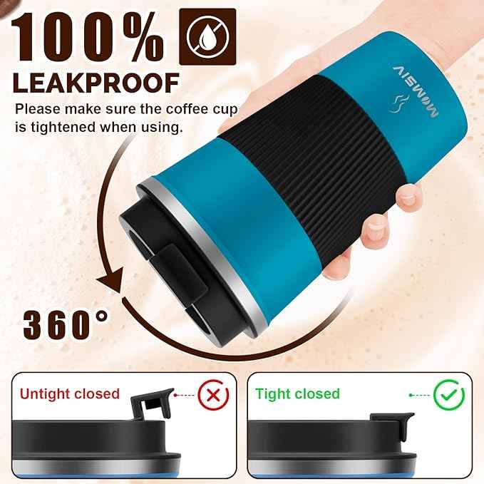 MOMSIV 17oz Travel Mug, Insulated Coffee Cup with Leakproof Lid, Vacuum Stainless Steel Double Walled Reusable Tumbler for Hot and Cold Water Coffee and Tea In Travel and Car
