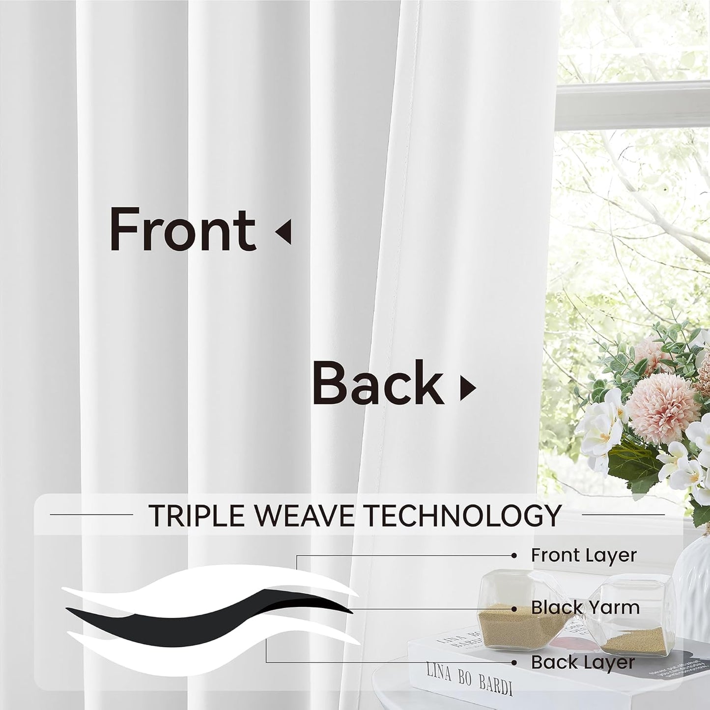 KangBang White Pinch Pleat Curtains 96 Inches Long for Living Room, Light Blocking Thermal Solid Pleated Curtain Panels with Hooks for Baby’s Crib Dorm, Soft & Vertical Home Decor, W40xL96,2 PCs