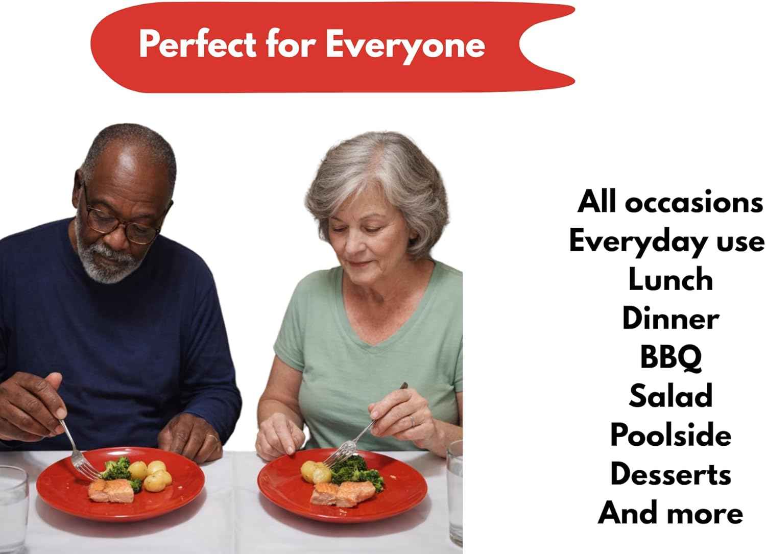 Premium Melamine Dinnerware Set, 4-Piece Plate Set - Red; BPA Free (RED, 9.8 INCHES)