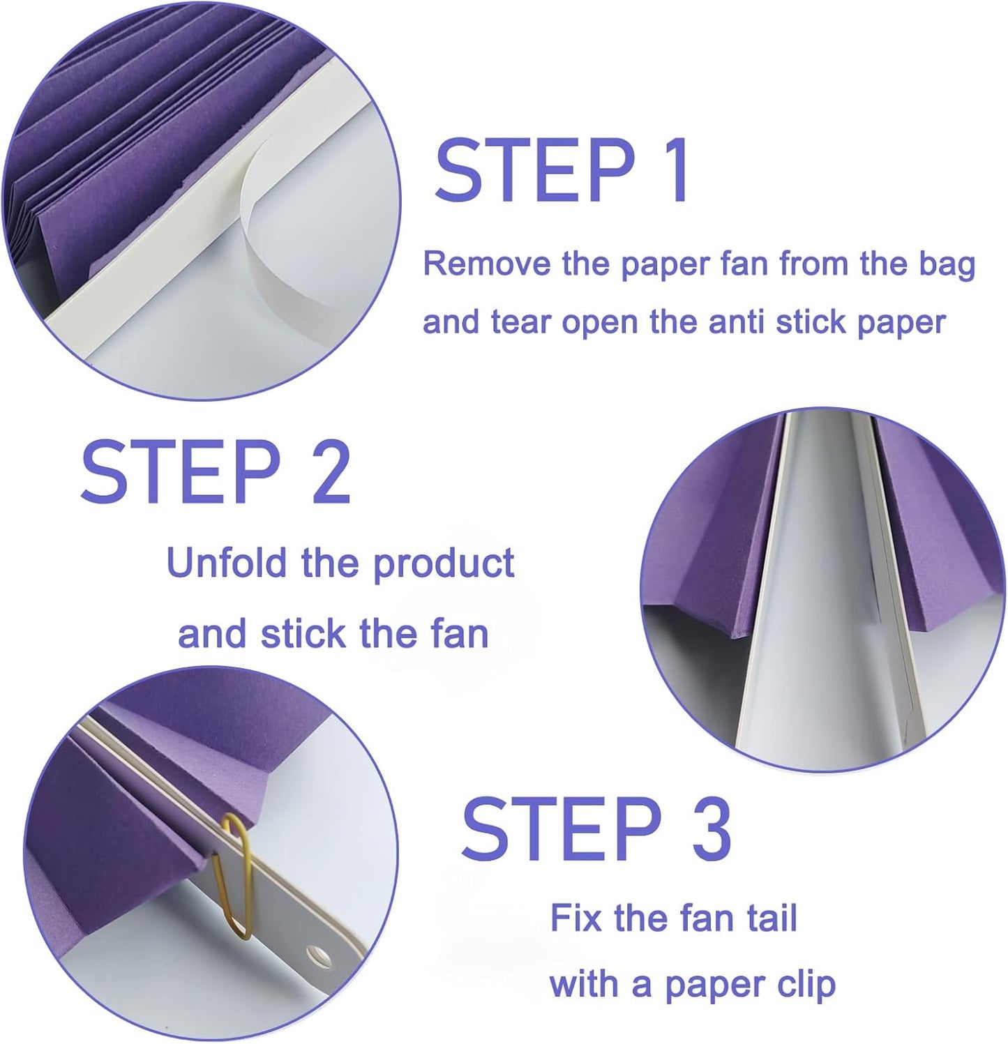 Purple Party Decorations,Purple Bridal Shower Decorations,Halloween Decor Events Accessories,Retirement Decorations Paper Fans Bulk 12in,Anniversary Decorations for Party 30 Color DIY Set(Purple)