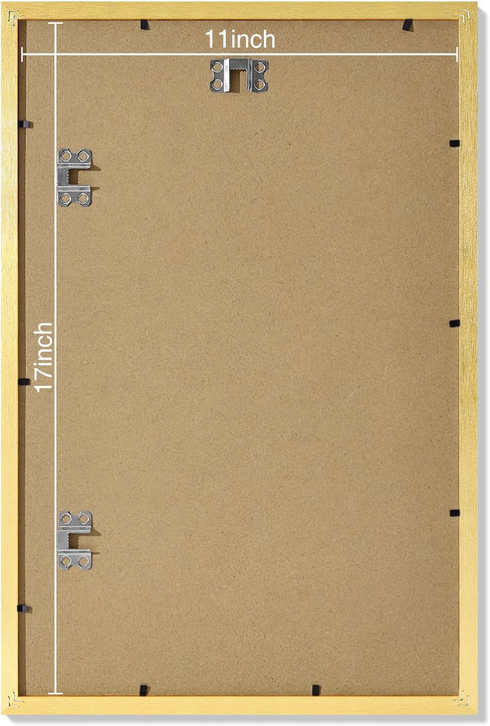 Vittanly 11x17 Picture Frames Set of 9, Shatter Resistant Plexiglass, Display 8x12 Pictures with Mat or 11x17 without Mat, Photo Frames for Wall Mount, Engineered Wood, Gold