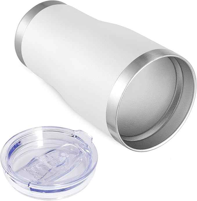 VEGOND 20oz Tumbler Stainless Steel Tumbler Cup with Lid And Straw Vacuum Insulated Double Wall Travel Coffee Mug(White 12 Pack)