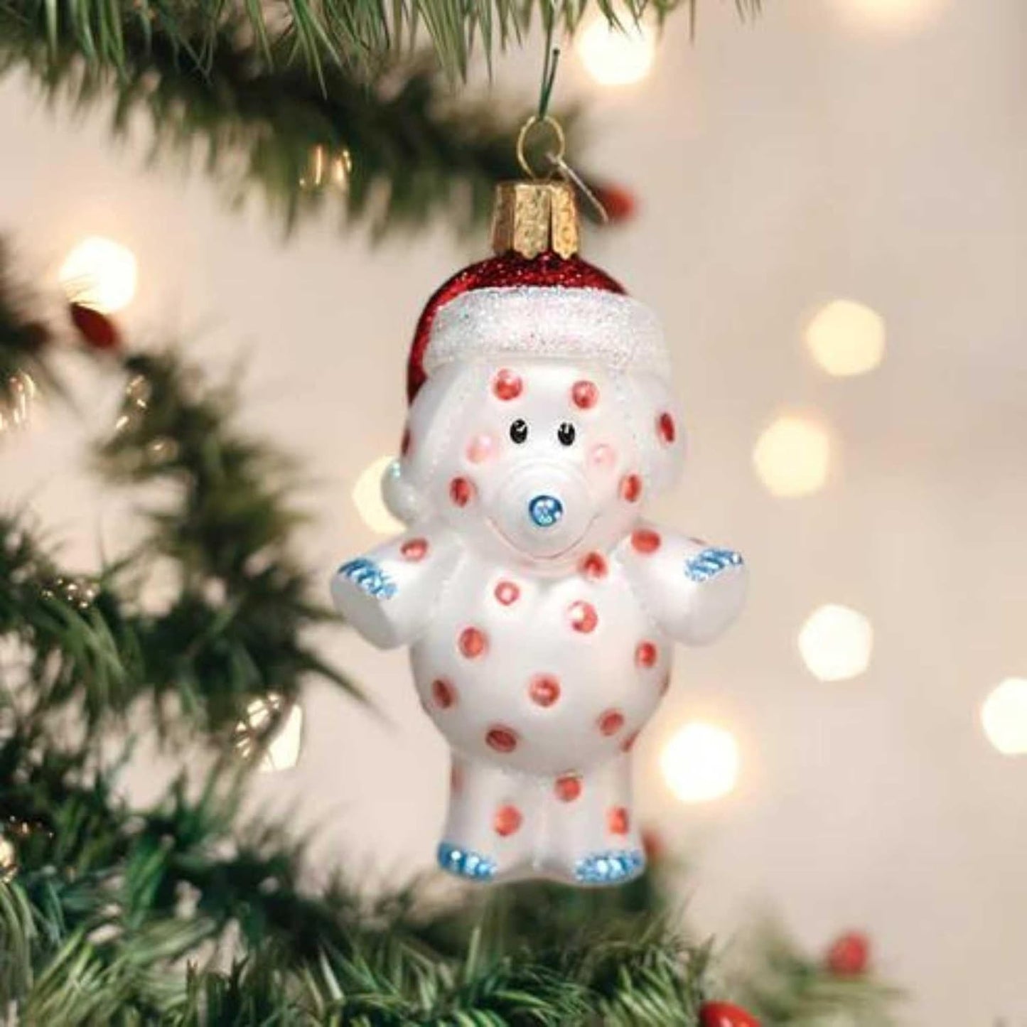 Old World Christmas Spotted Elephant Glass Hanging Ornament