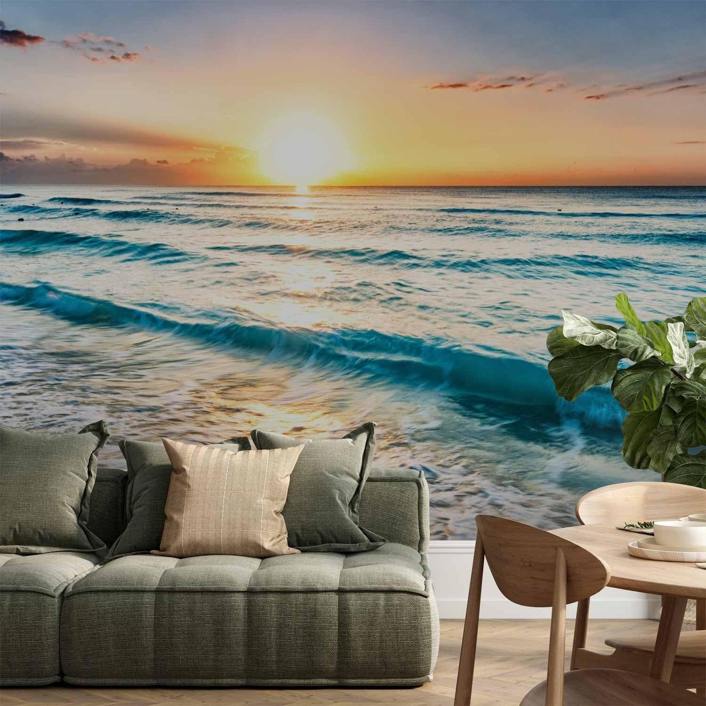artgeist Premium Wall Mural Nature 216x98 in - Non-Woven Photo Wallpaper Art Print Fleece Wall Mural Decoration Nature Beach Sand Sea View c-B-0552-a-b