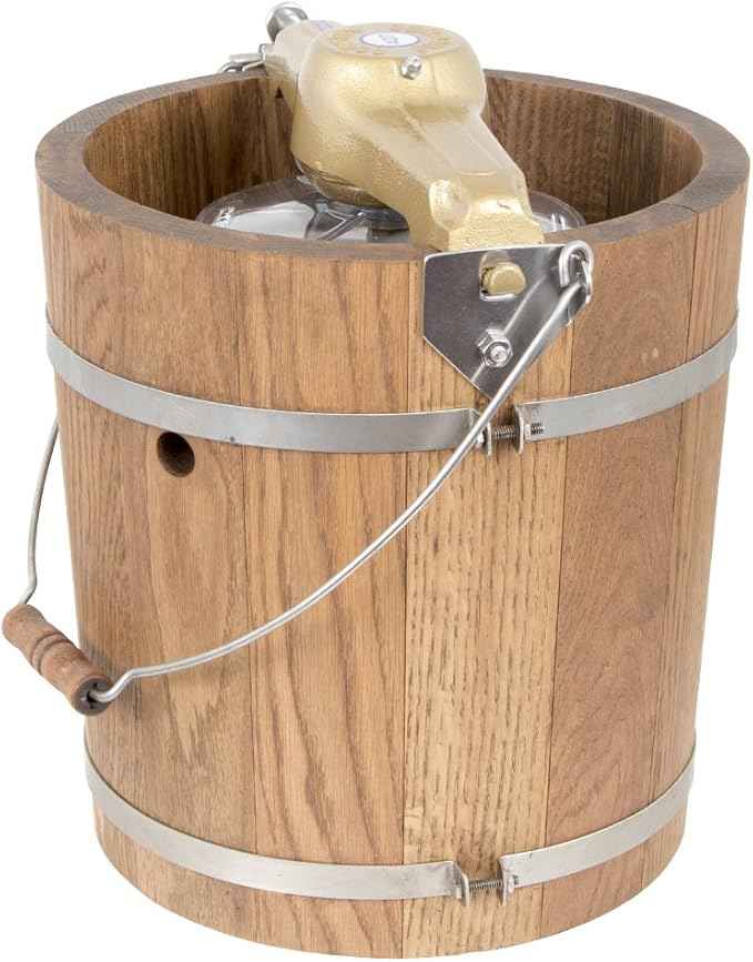 4 qt Country Ice Cream Maker - Classic Wooden Tub - Hand Crank