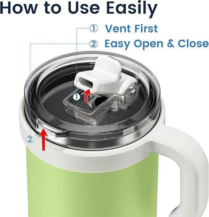 For Iced Coffee & Smoothies – Never Drink from a Moldy Lid Again: 20oz Hygienic Tumbler, 100% Leakproof Lid & Removable Foldable Spout. Reinforced Base, Fits Cup Holders - KeyLime