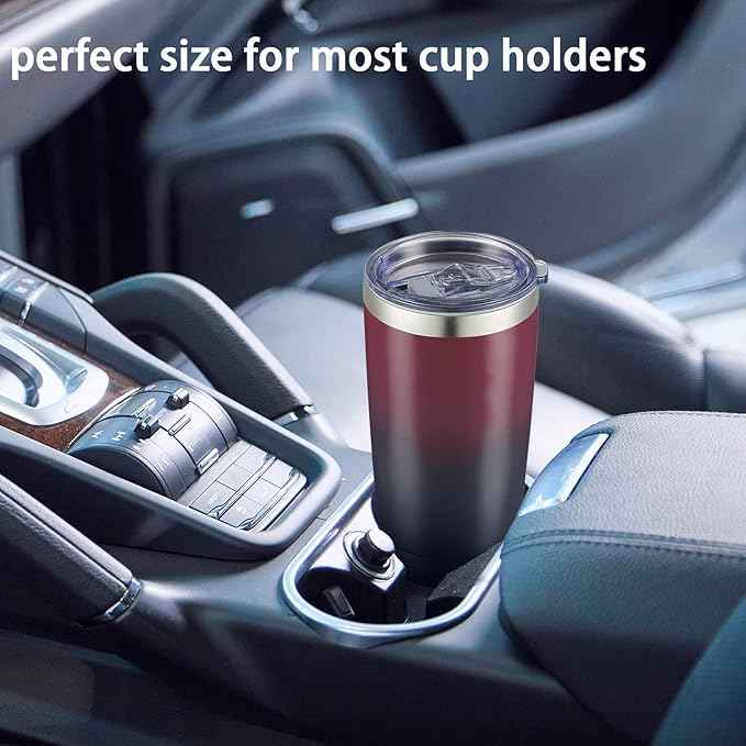 COMOOO 20oz Double Wall Vacuum Insulated Travel Mug, Stainless Steel Tumbler with Lid and Straw Durable Powder Coated Insulated Coffee Cup for Cold & Hot Drinks（Mystery Moon, 1 Pack）