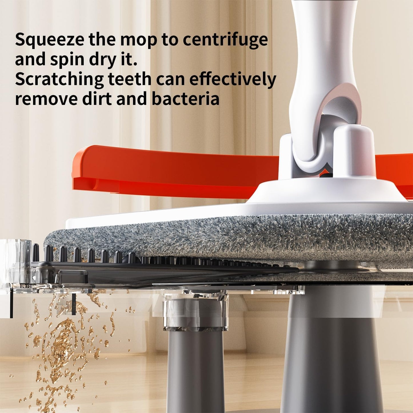 Spin Mop and Bucket Set with Separate Dirty and Clean Water,360° Spin Mop and Bucket System with Widening Foldable Handle,2 Replaceable Mop Pads,Square Mop for Floor Hardwood Tile Marble Wall Cleaning