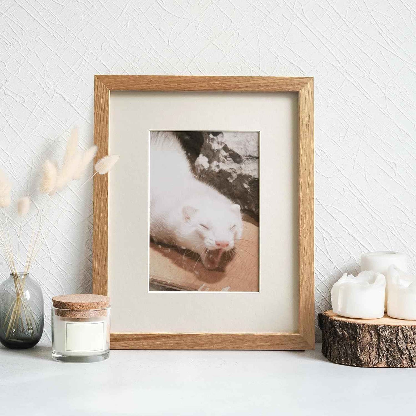 8x10 Picture Frame, Solid Oak Wood 8x10 Photo Frame with Mat to 5x7, 10x8 Picture Frames for Wall and Tabletop Display, Natural Oak 8 x 10 Frame, Set of 1