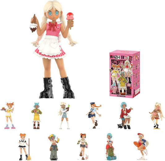 POP MART Peach Riot Rush Hour Series Figures Blind Box Figures, Random Design Action Figures Collectible Toys Home Decorations, Holiday Birthday Gifts for Girls and Boys, Single Box