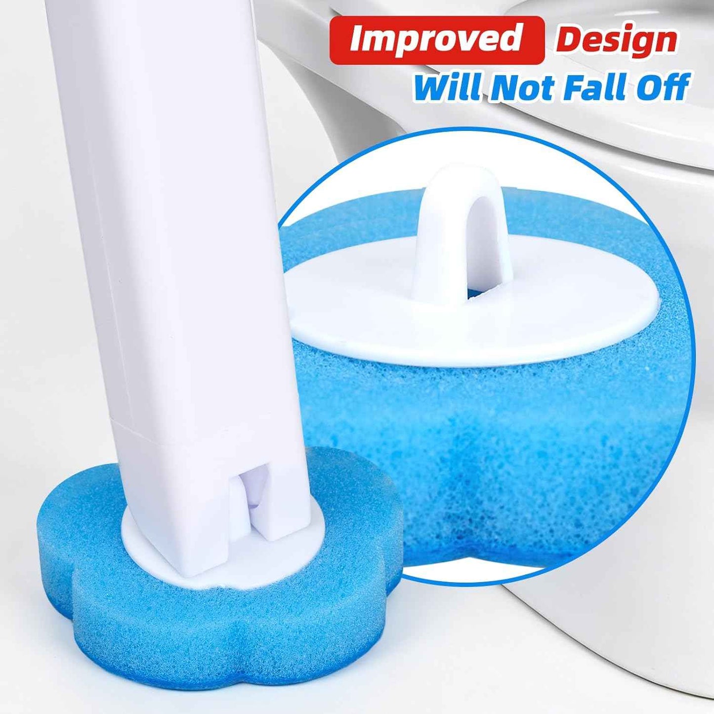 Disposable Toilet Brush with 48 Refills, Toilet Brushes and Holders, Toilet Wand Brush Starter Kit, Wall Mounted Toilet Bowl Cleaner Wand for Bathroom Maintenance
