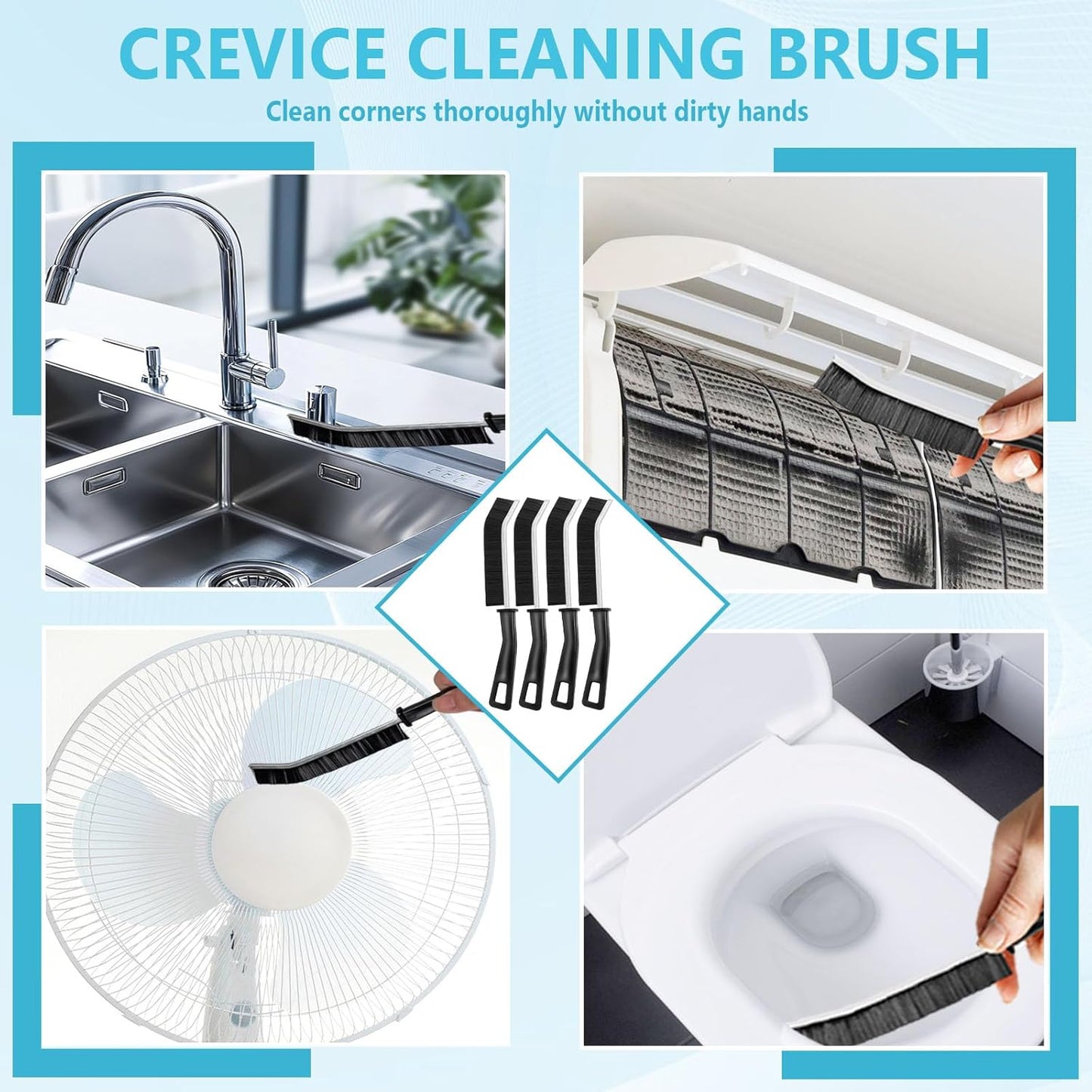 15PCS Crevice Cleaning Brush, Hard Bristle Grout Scrub Brushes, Multifunctional Gap Detail Cleaning Tools for Bathroom, Kitchen, Window Sill, Tile Corners & Household Deep Cleaning
