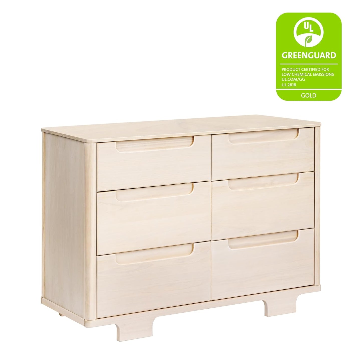 babyletto Yuzu 6-Drawer Dresser in Washed Natural, Greenguard Gold Certified