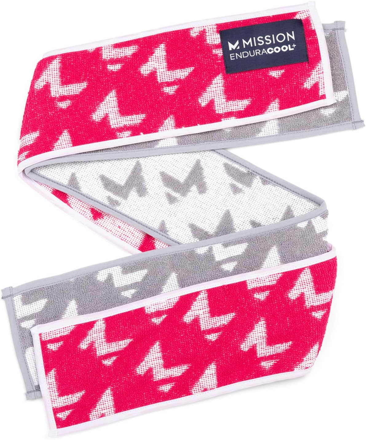 MISSION Enduracool+ Mini Performance Towel, 2 Pack, Instant Cooling Up to 8 Hours UPF 50, Fast Drying, for Outdoors, Running, Sports, Hiking, Camping, Gym (Ash Gray & Fuchsia)