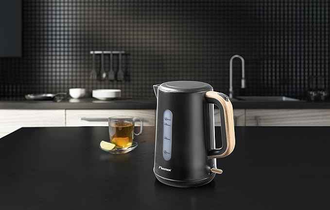 Bestron AWK2200BW Kettle, Black/Wood, 1.7 Litres