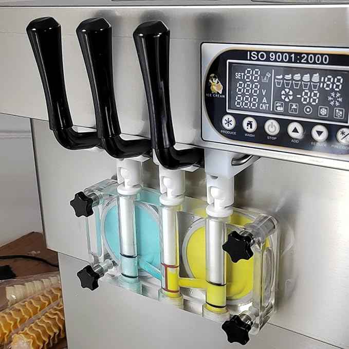 Kolice ETL certificate desktop 3 flavors countertop soft ice cream machine yogurt 2+1 mixed flavors soft ice cream machine gelato soft ice cream maker | 110V 2000W