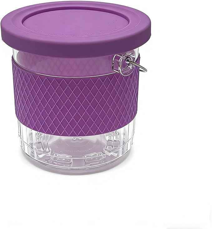 Upgrade Replacement Containers for Ninja Creami Pints with Lids and Silicone sleeve - 4 Pack, 16oz Cups Compatible with NC301 NC300 NC299AMZ NC290 Series Ice Cream Maker