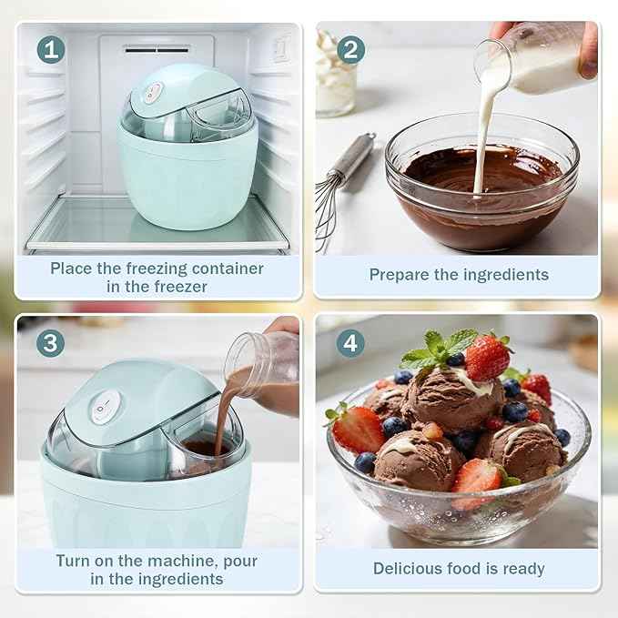 Mini ice Cream Maker, 2026 New DIY Mini Ice Cream Maker,One-Touch Dessert Maker, Single Serving of Gelato, Frozen Yogurt, Compact Electric Makers for Kitchen, Just 15 Minutes