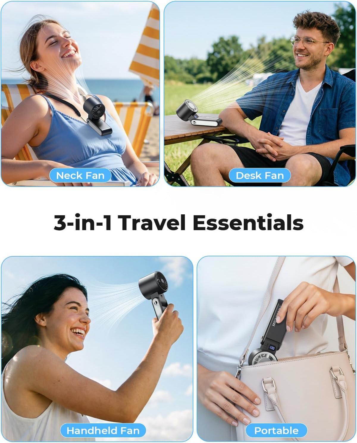 MORECORE Portable Handheld Fan with Ice Cooler, [Instant Chill to 50℉], Gifts for Men Mom Women Grandma Girl Her Hot Flash, 5000mAh Cooling Fan, Camping/Cruise/Soccer Game/Travel Essentials 2026