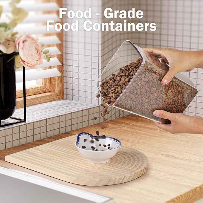Melovom Pop Food Storage Containers Airtight Food Storage Containers Set with Lids Kitchen Pantry Organization and Storage, Stackable, BPA Free, 3 x 1.2Qt