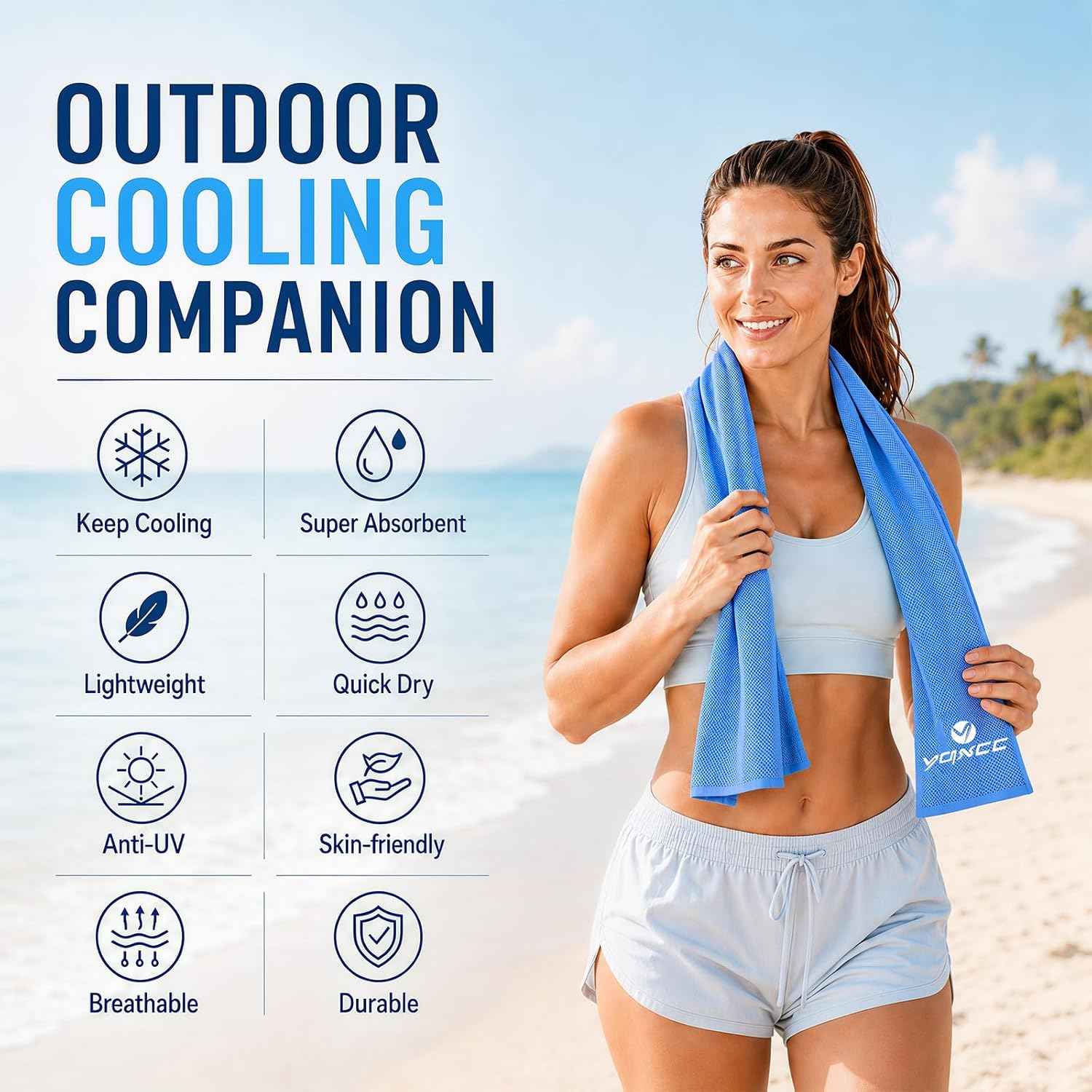 YQXCC 4 Pack Cooling Towels 40"x12", Cool Ice Towels for Neck & Face, Microfiber Soft Breathable Cool Rags for Gym Yoga Golf Running Camping Hot Weather