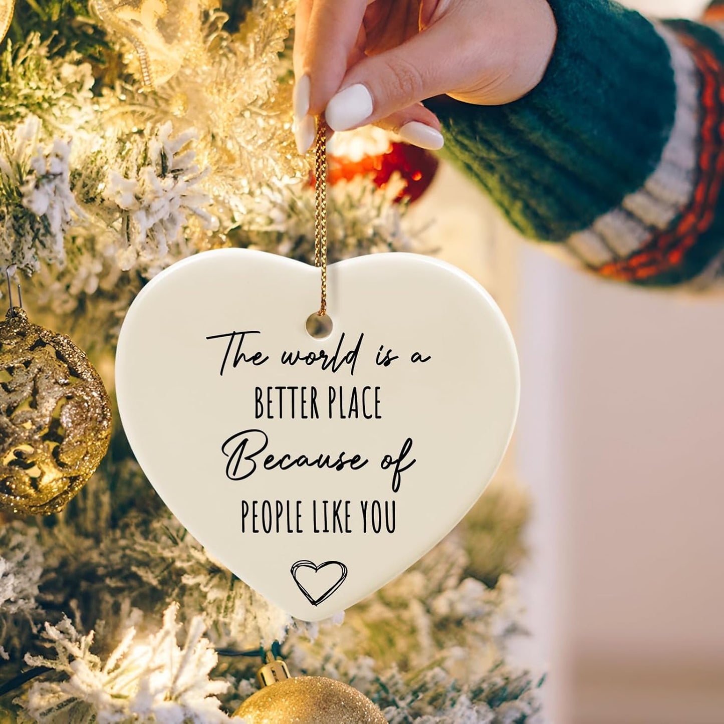 Jocidea Thank You Gift - The World is a Better Place - Ceramic Heart Quote Gift