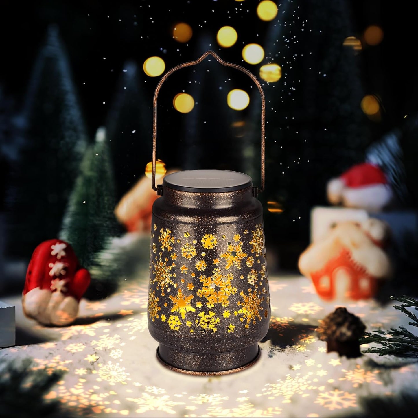 1 PCS Outdoor Lanterns Solar Powered Waterproof Decorative Hanging, Solar Power Lanterns for Outside, Christmas Gifts for Women, Flower Decor for Garden Lawn Backyard Front Porch