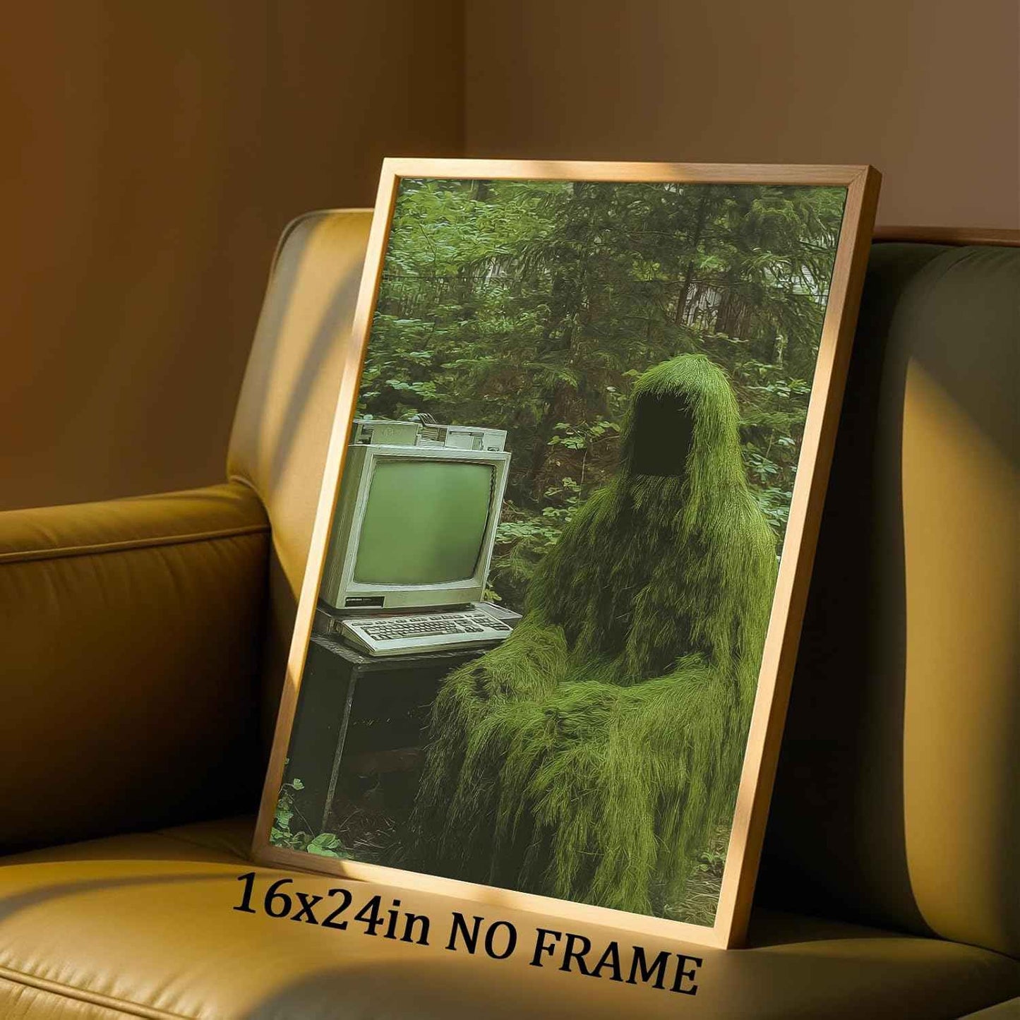 Dark Academia Forest Wall Art Creepy Paintings Vintage Plant Pictures Dark Cottagecore Poster Ghost in Forest Wall Art Gothic Botanical Prints Retro TV Posters Spooky Print Halloween 16x24in Frameless