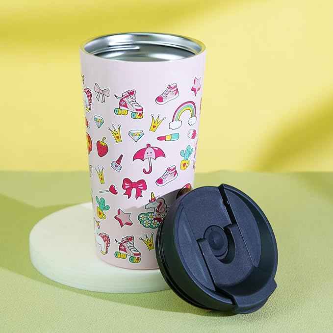 BJPKPK 18oz Tumbler With lid And Straw Stainless Steel Travel Coffee Mug Insulated Tumblers Cups,Hawaii Fruits Purple