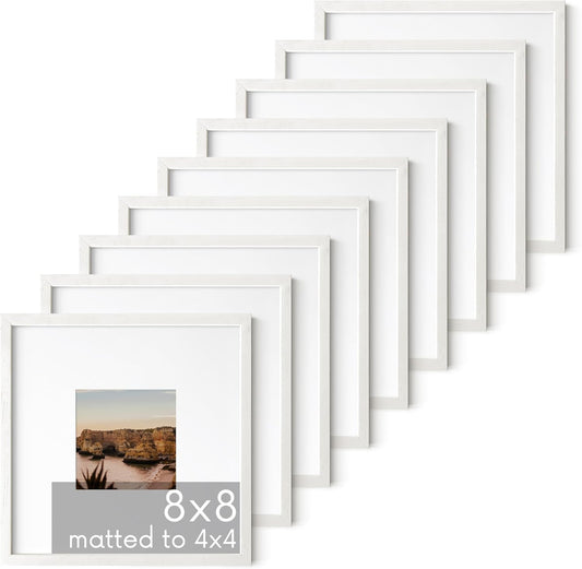 HAUS AND HUES White Square Frames Set of 9-8x8