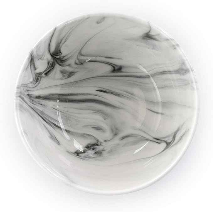 Elama Fine Marble 16 Piece Stoneware Dinnerware Set in Black and White