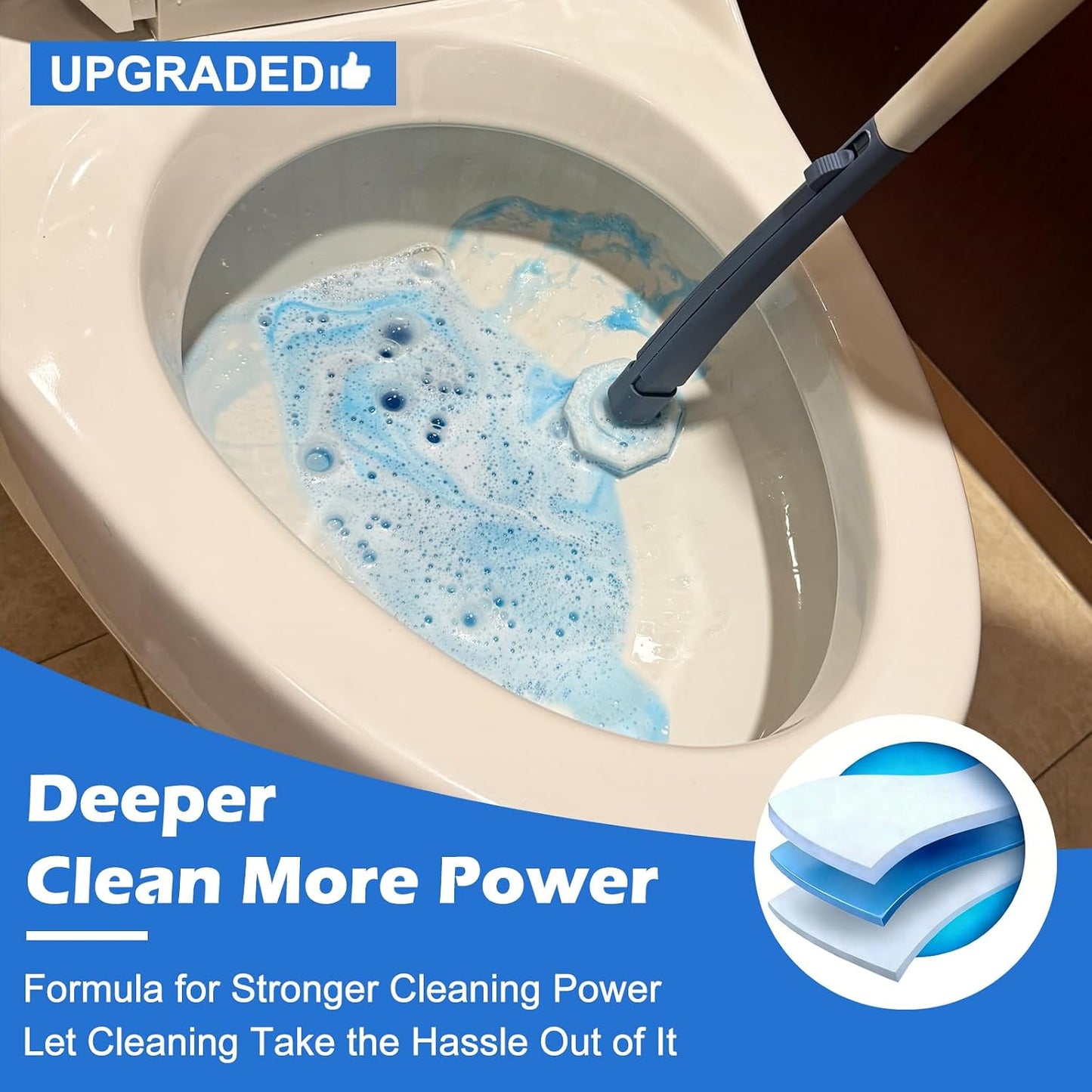60 Count Toilet Wand Refills, Compatible with Clorox Toilet Wands, Disposable Scrubbing Pads for Toilet Bowl Cleaning, No Falling Apart, Deep Bathroom Cleaning Refills