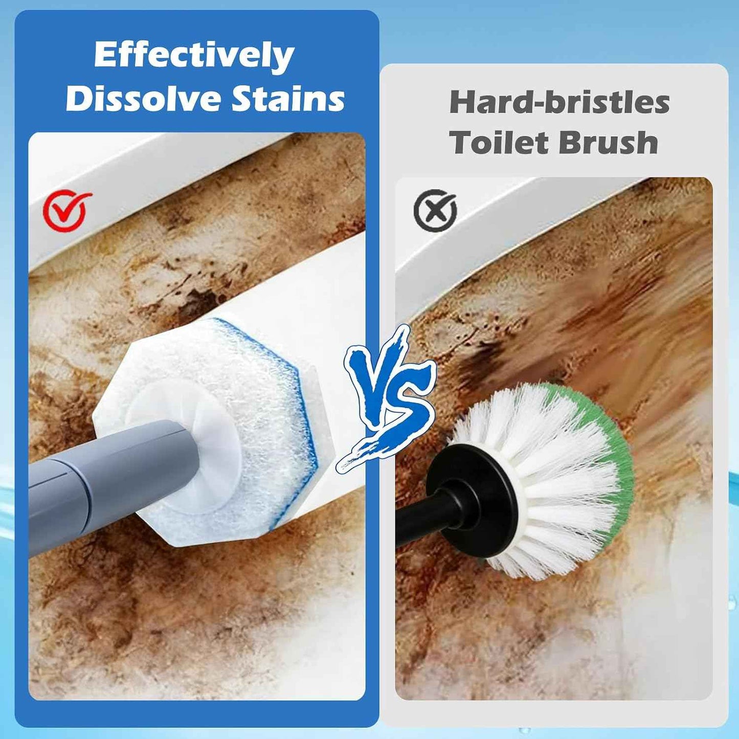 60 Count Toilet Wand Refills, Compatible with Clorox Toilet Wands, Disposable Scrubbing Pads for Toilet Bowl Cleaning, No Falling Apart, Deep Bathroom Cleaning Refills