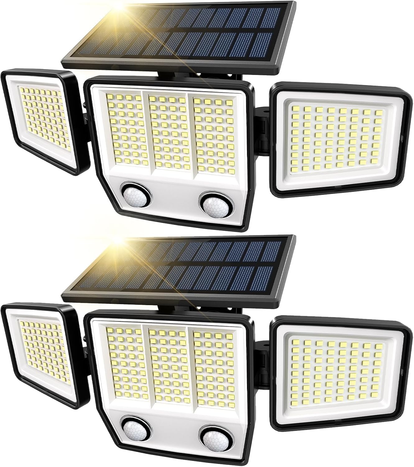 MDCMDCM Solar Motion Sensor Outdoor Lights Waterproof -Solar Lights Outdoor Waterproof Motion Sensor - 416 LEDs 3000 Lumens Super Bright