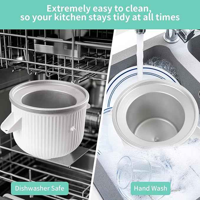 Ice Cream Attachment Compatible with KitchenAid 4.5/5/6/7QT Mixers,Makes 2 Quarts of Ice Cream,Compatible with KitchenAid Ice Cream Maker Attachment,Dishwasher safe(Not Fit 3.5QT Mixers)
