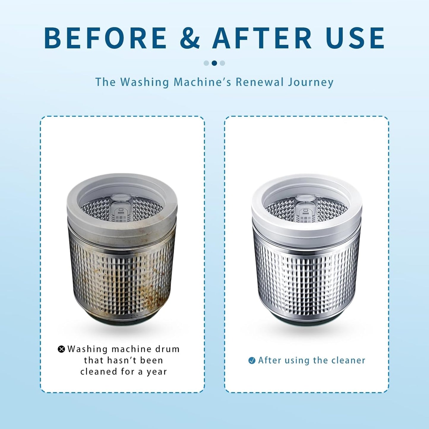 Washing Machine Cleaner Descaler 24 Pack, washing machine cleaning tablets deep Cleaning for HE Front Loader & Top Load Washer, Septic Safe Deodorizer,Clean Drum and Tub Seal,12 Month Supply