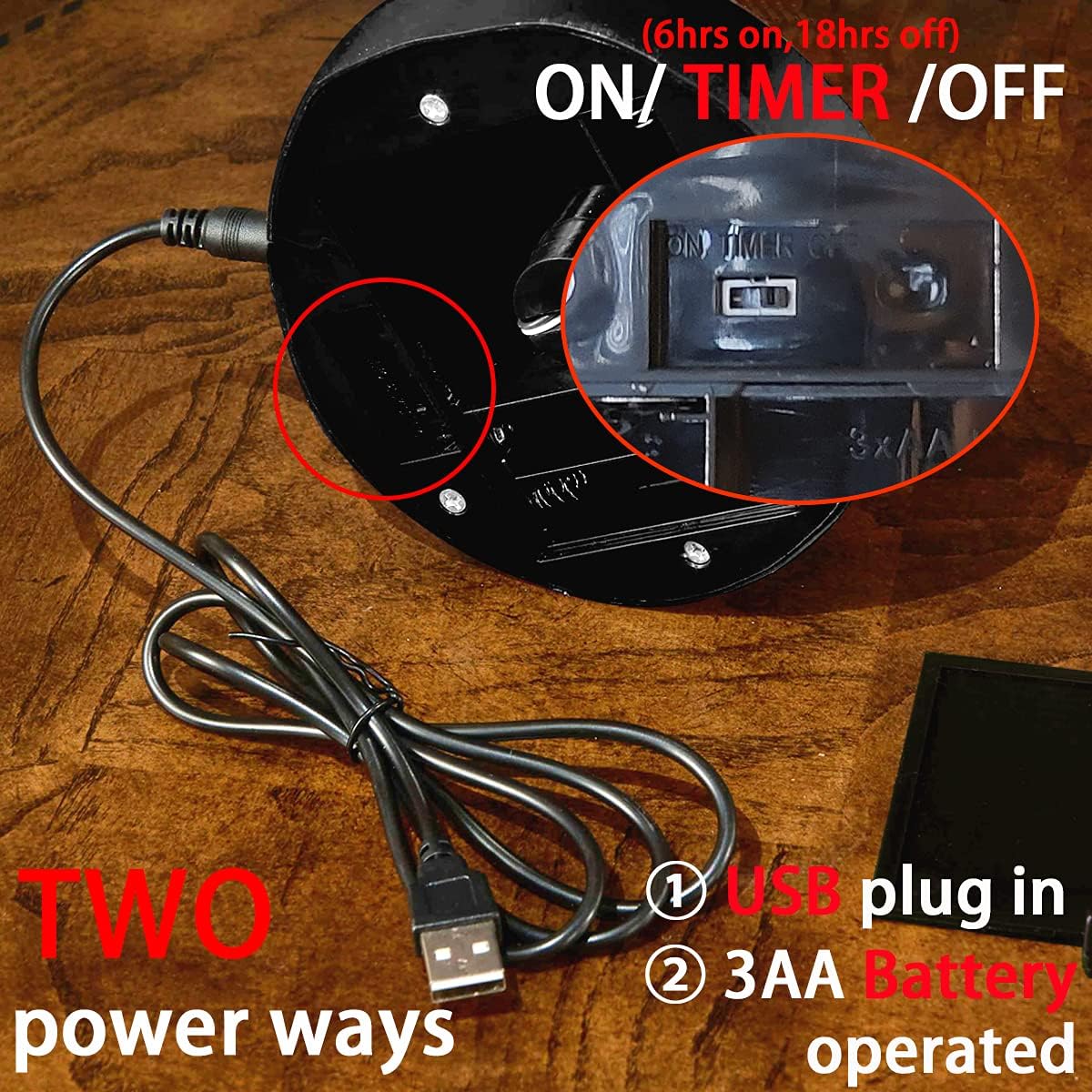 Fudios Black Halloween Tree with Lights 24 LED Orange with Timer, Lighted Tabletop Glittered Spooky Tree Artificial 18in for Witch Home Decor Battery Operated or USB Plug