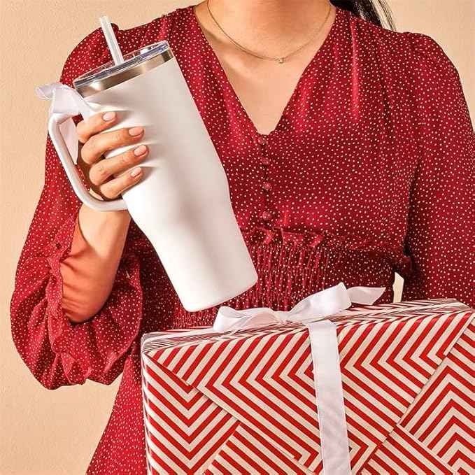 40 oz Stainless Steel Travel Tumbler, Vacuum Insulated, Two Way Lid, Straw/Sip, Hot Cold Drinks, Quencher, Wide Mouth, Coffee Water Smoothie Iced Tea, Car Gym Beach, Portable Light Weight