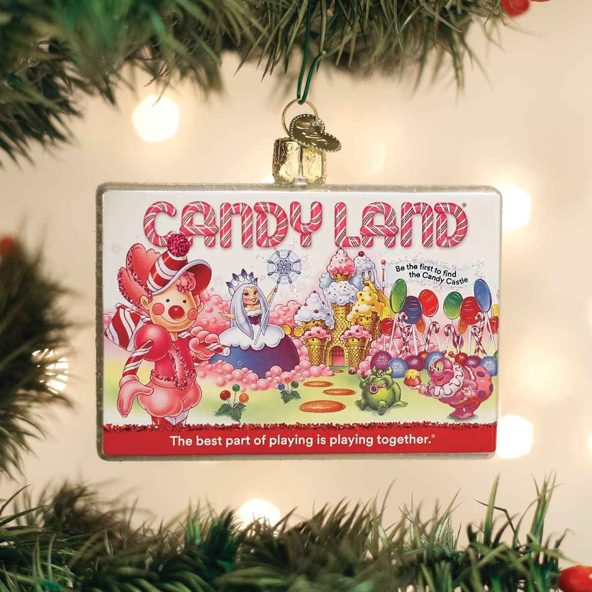 Old World Christmas Candy Land Glass Blown Ornament for Christmas Tree, Handcrafted Holiday Decoration, Hasbro Games Collection