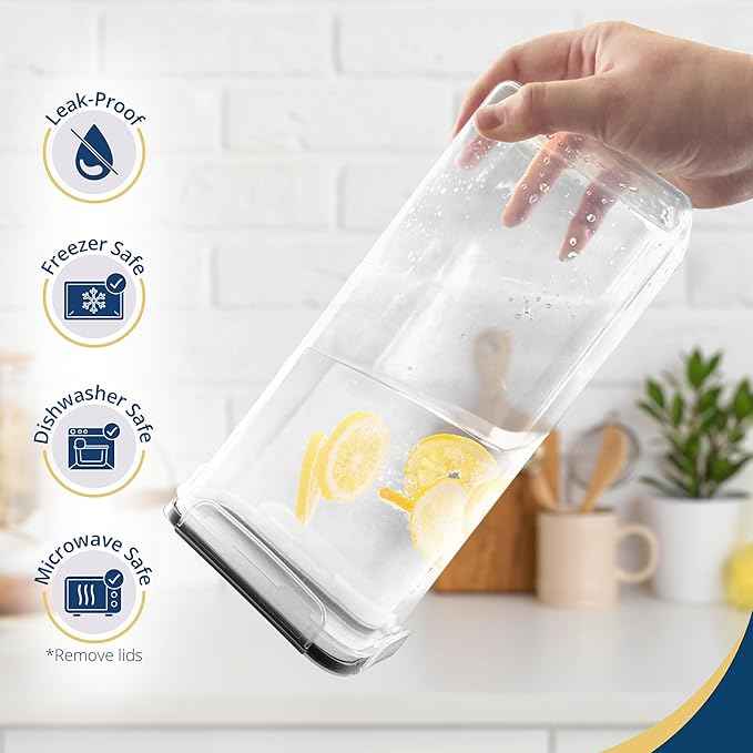 Reli. Airtight Food Storage Containers with Lids (11 Sets) | Kitchen Organizers and Storage Pantry Organizers | BPA Free Plastic Food Container XL Size Variety Pack w/ 2 Measuring Cups, 12 Labels, Pen