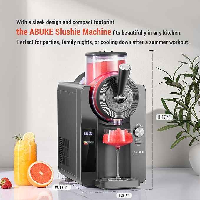 Frozen Drink Machine - Digital Slushie Maker with Multiple Modes, Ice Cream, Milkshake & Smoothie, 68oz Capacity, Self-Cleaning, Gray