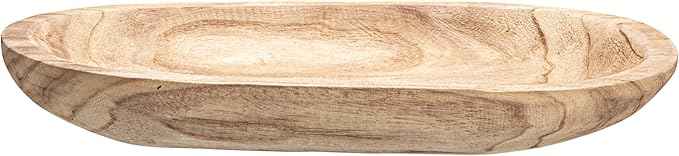 Bloomingville Hand-Carved Paulownia Wood Bowl, Natural